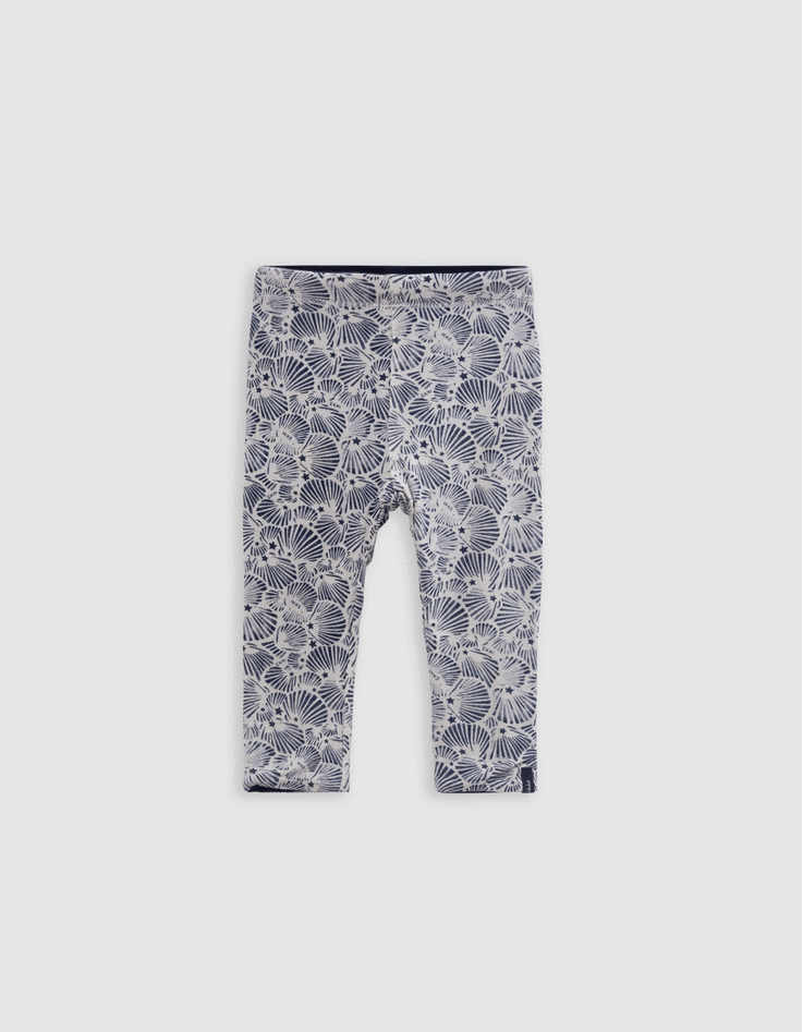 Leggings réversible coquillages et marine bébé fille-1