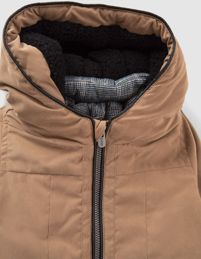 Baby boys’ camel fur-lined hooded parka-3
