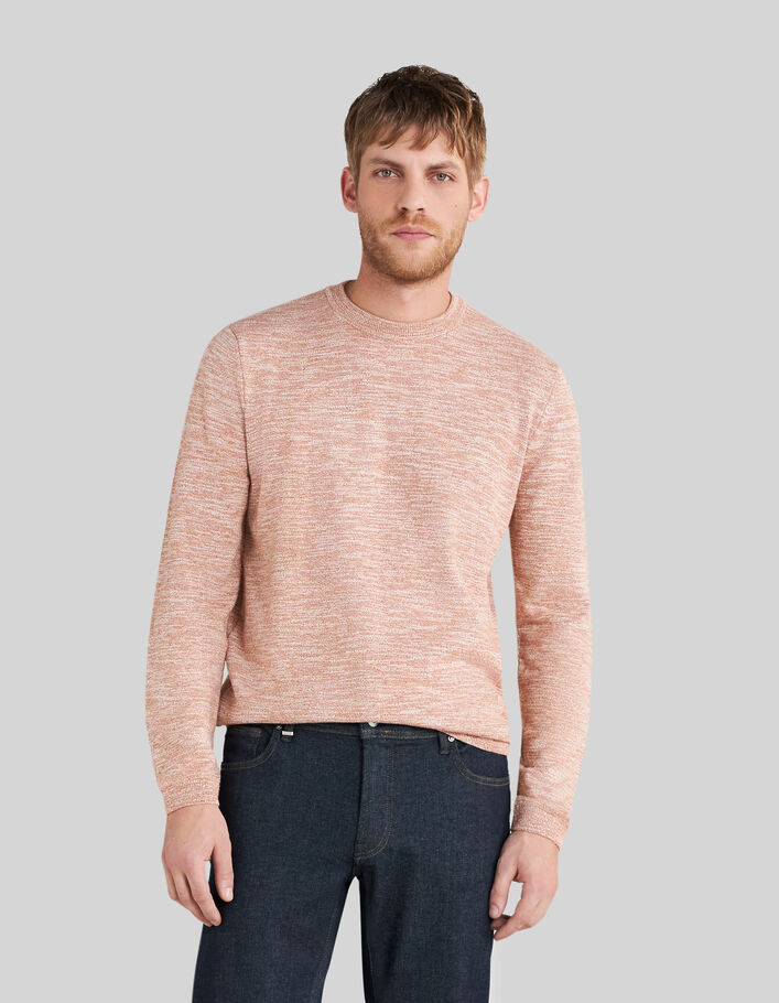 Men's amber mouliné knit round neck sweater - IKKS