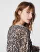 Jersey pico viscosa estampado plumas metalizado mujer-5