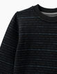 Sudadera reversible negro y granito jaspeado niño -6