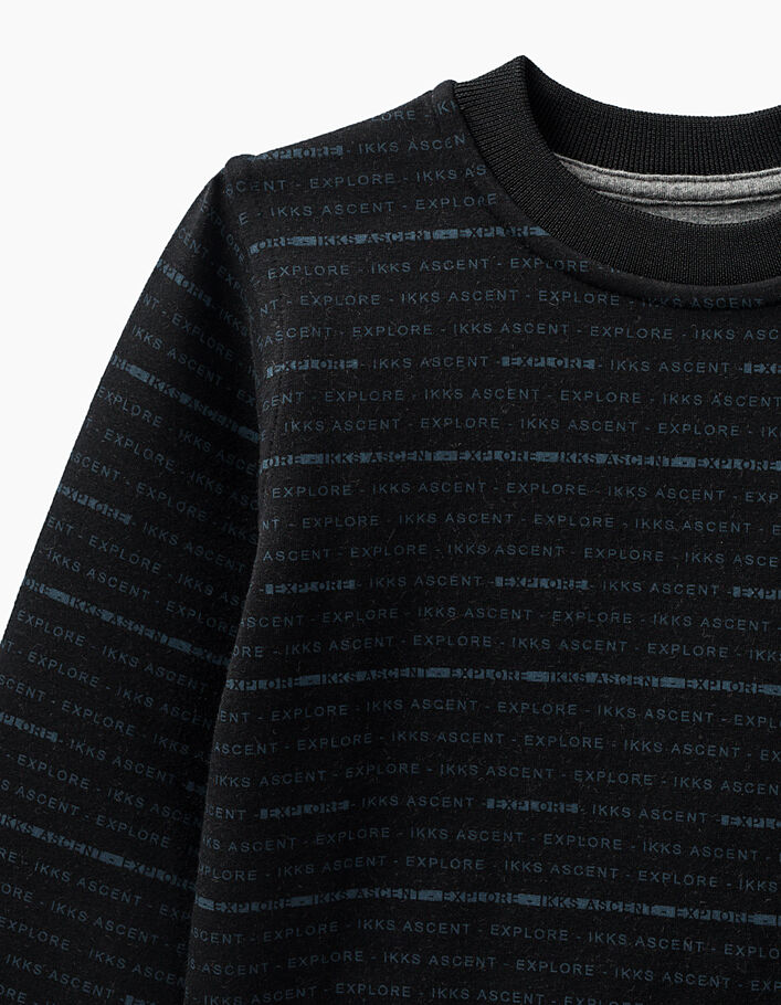 Zwarte en granietgrijze omkeerbare sweater voor jongens  - IKKS