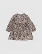 Robe sweat beige imprimé léopard fille-3 Robe sweat beige imprimé léopard fille-3