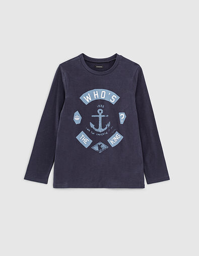 Marineblaues Jungen-T-Shirt mit Anker-Motiv - IKKS