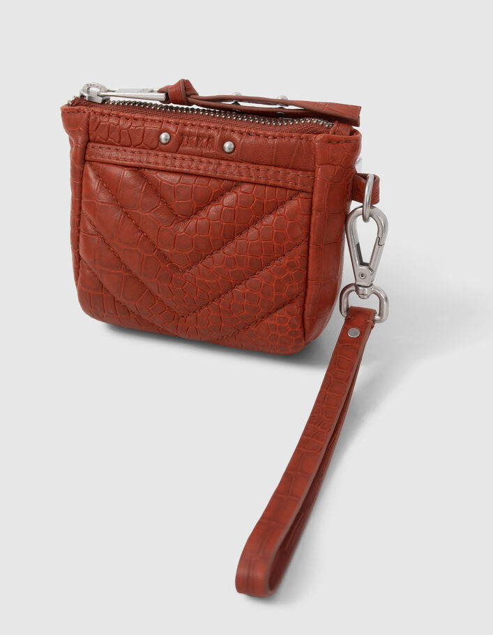 Women’s orange croc-embossed leather 1440 Toy mini case-2