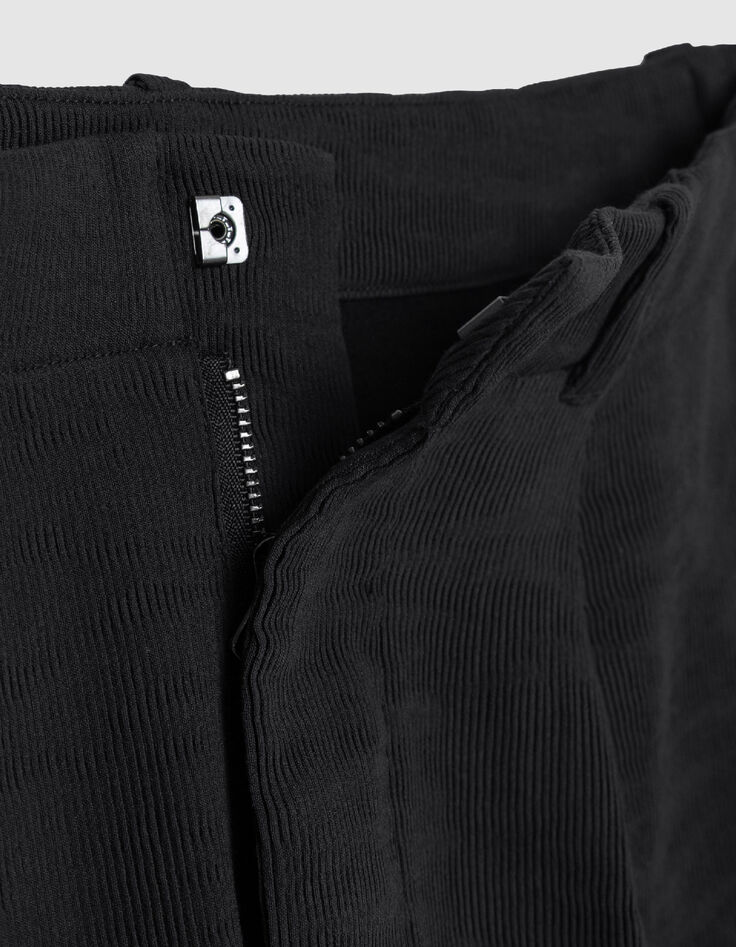Men's black pleated pants-5