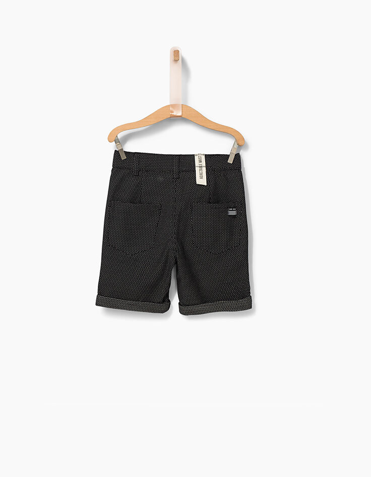 Boys&rsquo; black dotted jacquard chino Bermudas-3