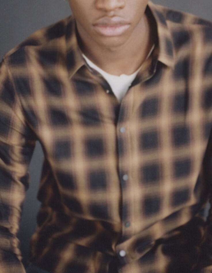 Men&rsquo;s black checked motif REGULAR shirt-2