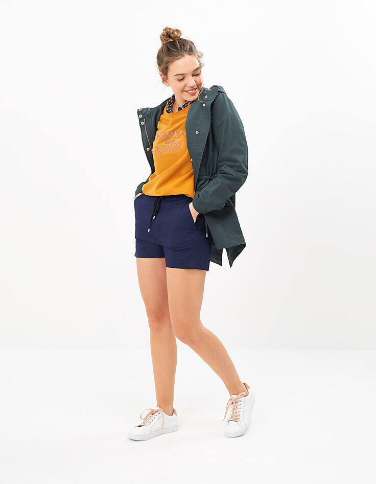 Azuurgroene parka lovertjes schouders I.Code-6 Azuurgroene parka lovertjes schouders I.Code-6