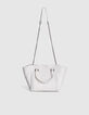 Sac cabas cuir LE 1440 MEDIUM BLANC matelassage chevrons femme-3