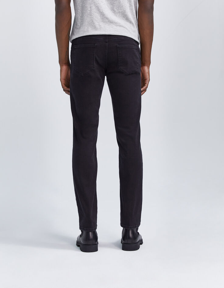 Schwarze SLIM-Herrenjeans aus Fleece-Denim Lemmy-3