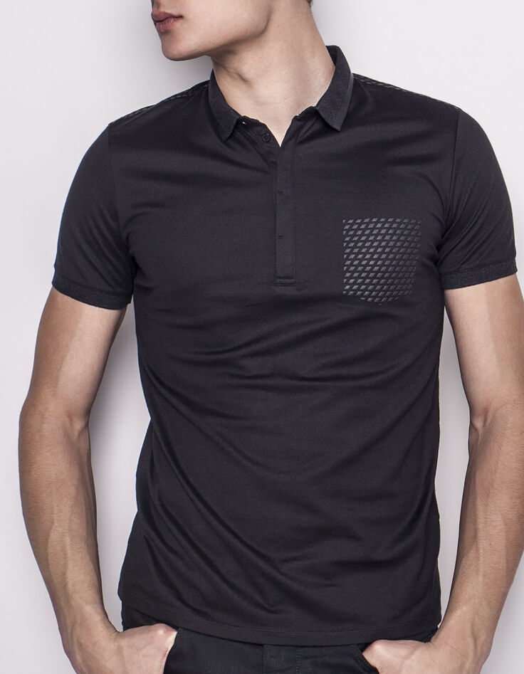 Zwart heren poloshirt-4