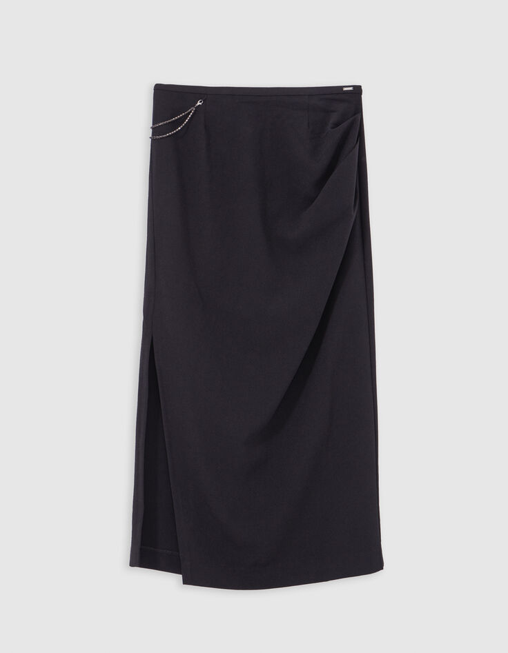 Women's black pencil skirt removable rhinestone jewels-6 Women's black pencil skirt removable rhinestone jewels-6