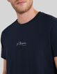 T-shirt marine coton bio print message Homme-4