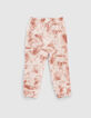 Jogging sport écru imprimé tie and dye fille -4