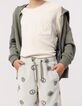 Khaki Jungenbermudas, Frottee, Peace-and-Love-Motive-8