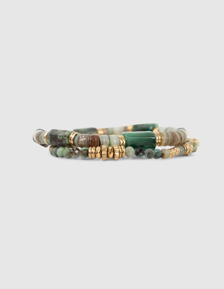 Pulseras doradas cuentas turquesa africana mujer-3