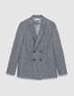 Men's grey double-breasted suit jacket-6