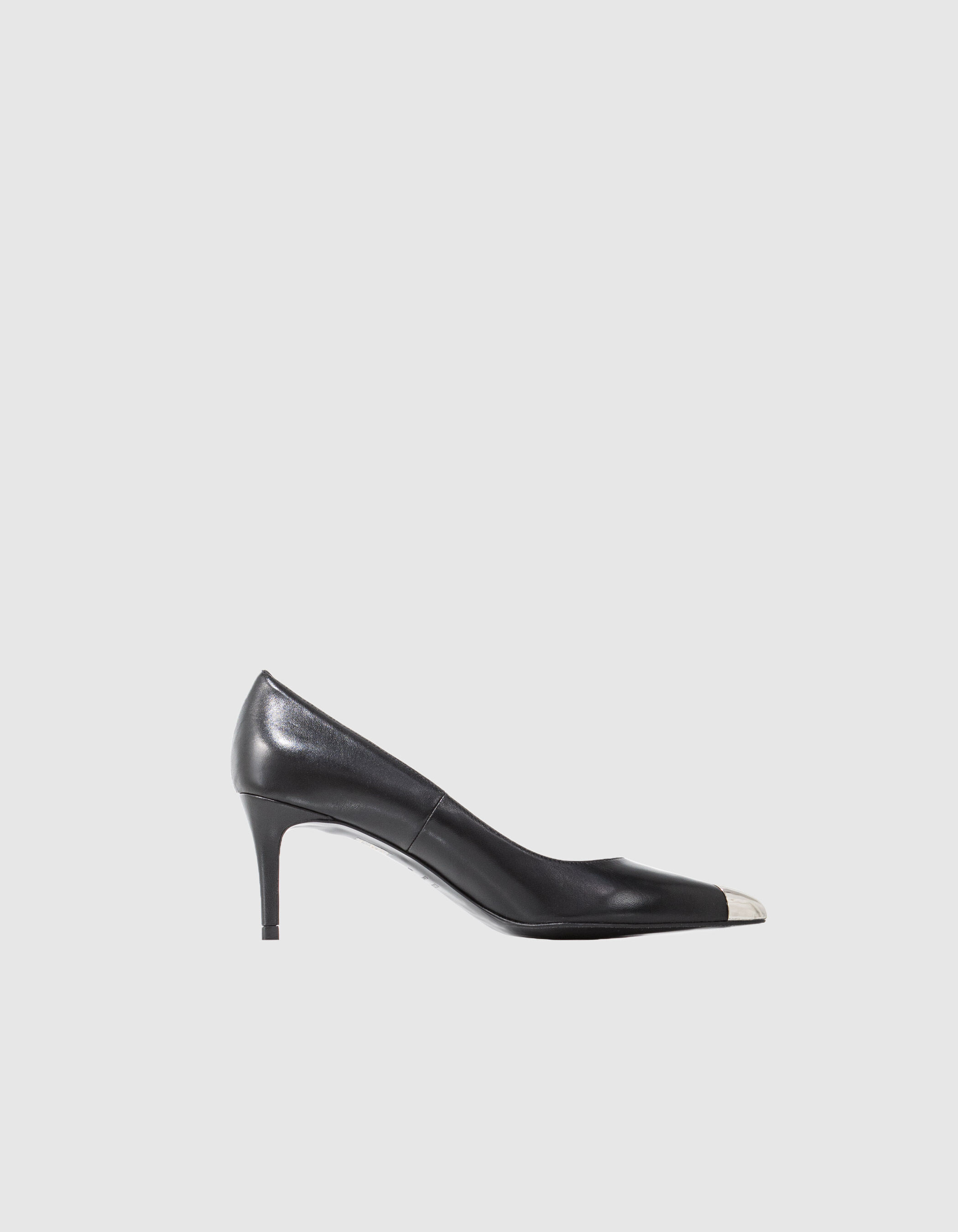 Women s black leather pointed 7.5cm heels