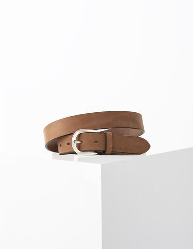 Men’s mink nubuck leather belt - IKKS