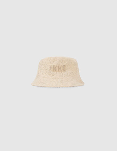 Girls’ ecru lace sunhat with embroidered IKKS letters - IKKS