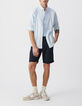 Men&rsquo;s sky SLIM shirt with watercolour stripes-1
