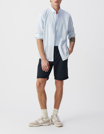 Men&rsquo;s sky SLIM shirt with watercolour stripes - IKKS
