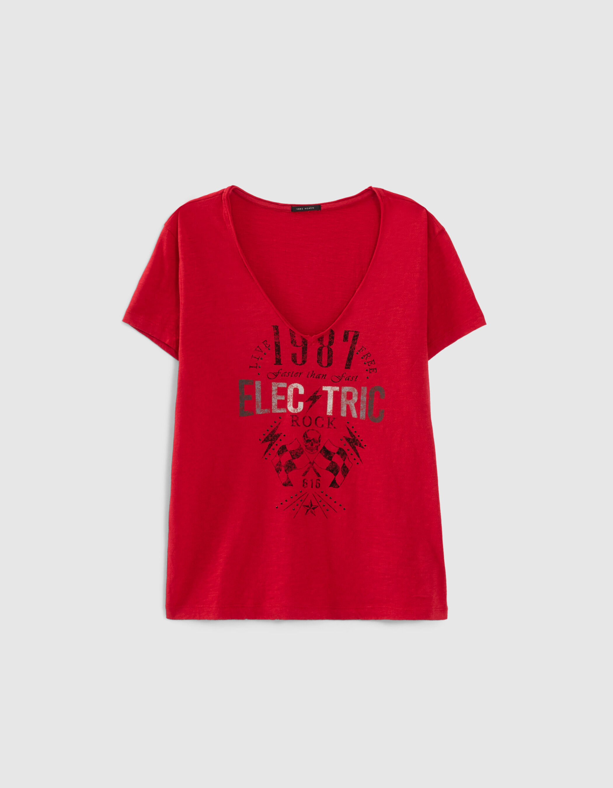 T shirt rouge et noir deals