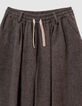 Weite Braune Mädchenhose melierter Flanell-4