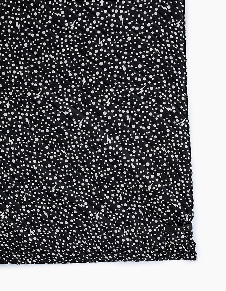 Chèche fin carré plissé imprimé galaxy fond noir femme-3