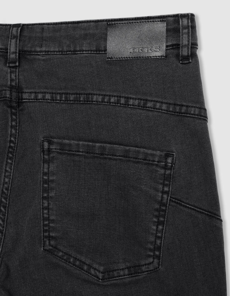 Grijze slim jeans met hoge taille en studdetail Nina Dames-8