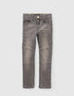 Boys’ grey skinny jeans with knee seams-1