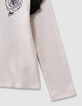 Camiseta beige bordado rosa volantes tul niña-4