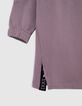 Girl's lilac cut-out sweatshirt dress-6