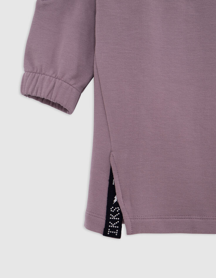 Girl's lilac cut-out sweatshirt dress-6