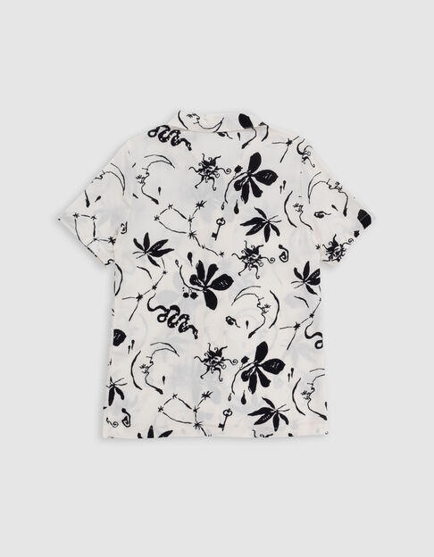 Boy's ecru maxi astro print shirt - IKKS