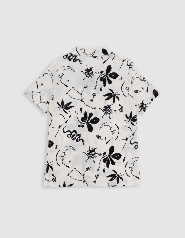 Boy's ecru maxi astro print shirt-6