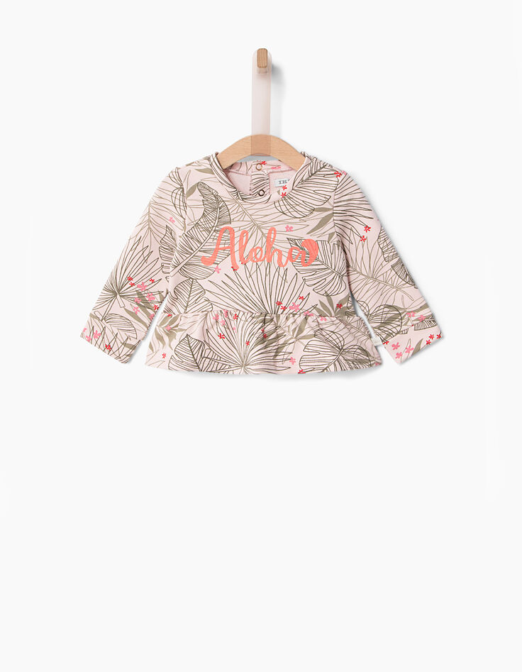 Sweat rose bébé fille-1