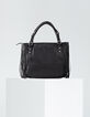 Women’s The Artist black leather bag + fringes -2