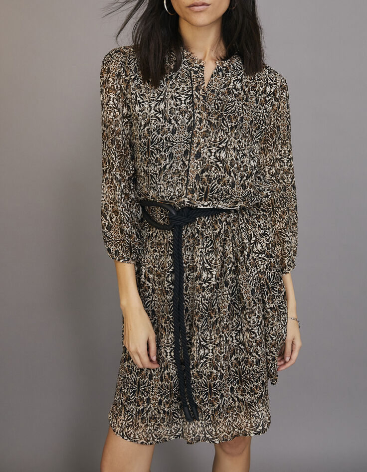 Women’s arabesque print short dress-6