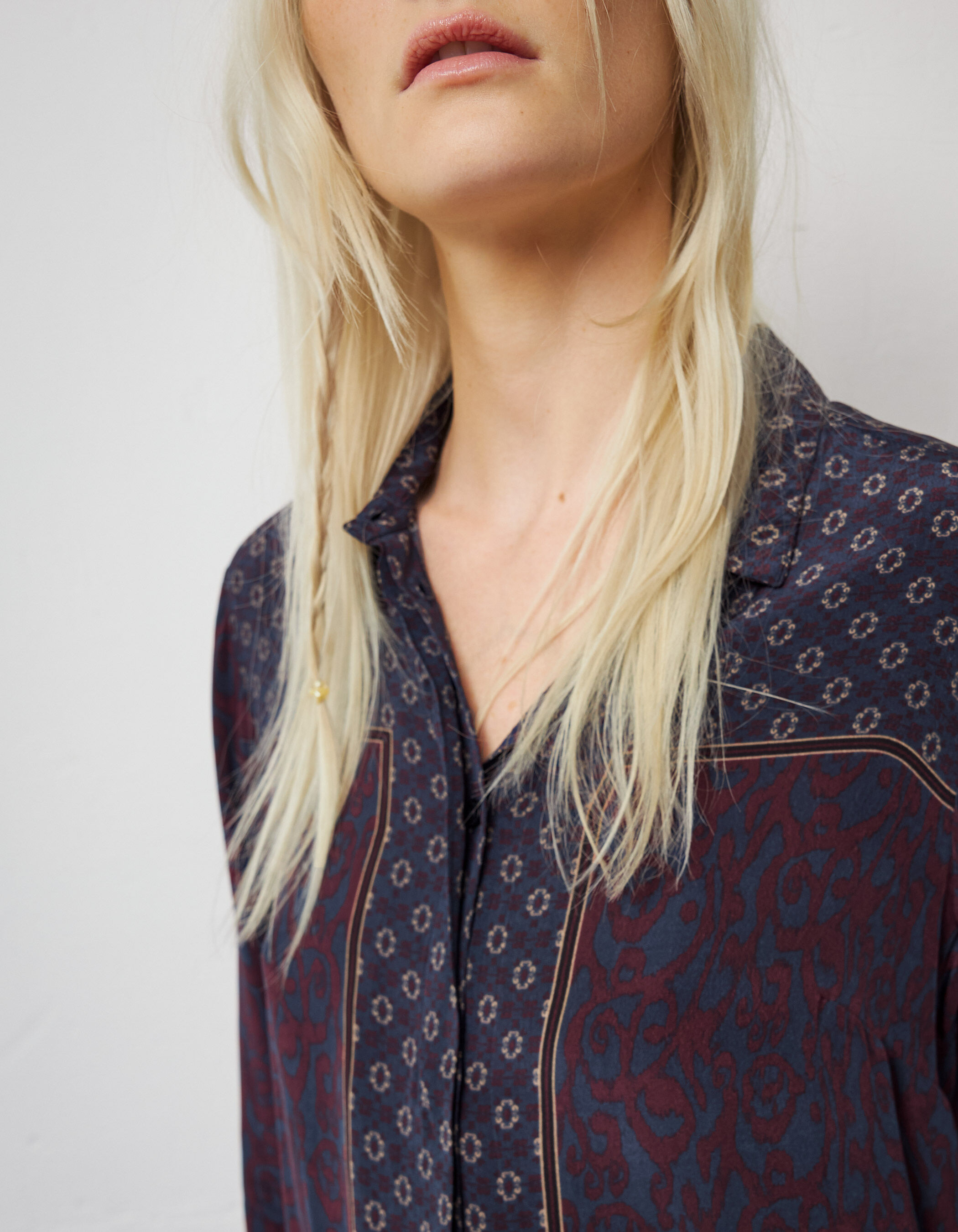 Women s baroque and animal mix viscose shirt IKKS