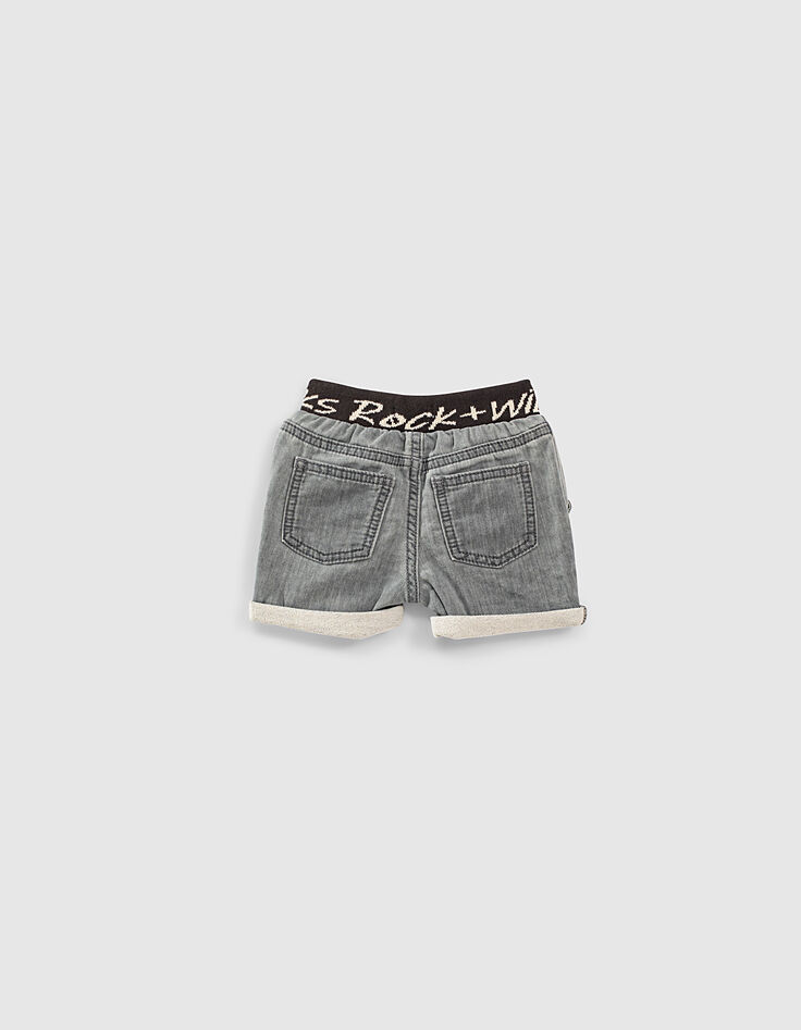 Light grey jeansbermuda babyjongens -3