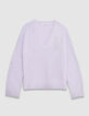 Lilac oversized V-neck sweater Woman-8