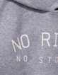 Pull à capuche gris maille à message fille-4