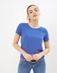 I.Code blue glass small heart print top-2