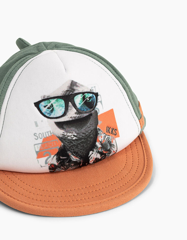 Casquette kaki bi matière bébé garçon -2