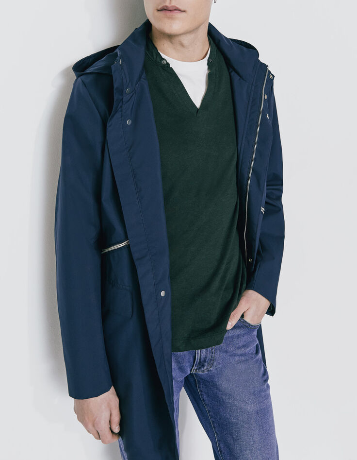 Parka marine à doubles poches Homme-1