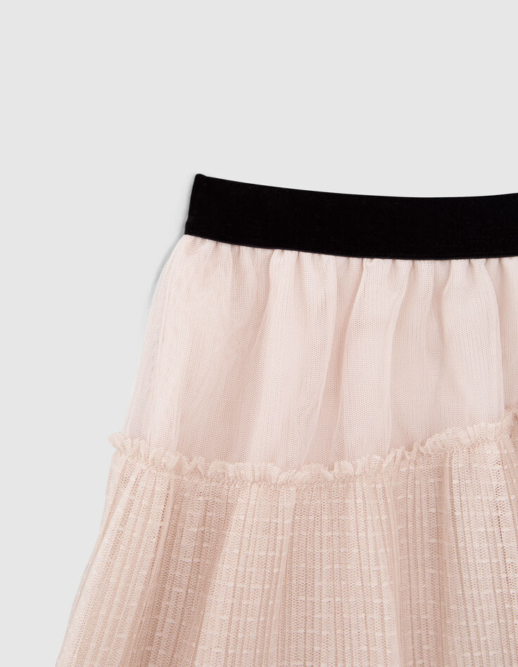 Falda beige tul beige niña-5
