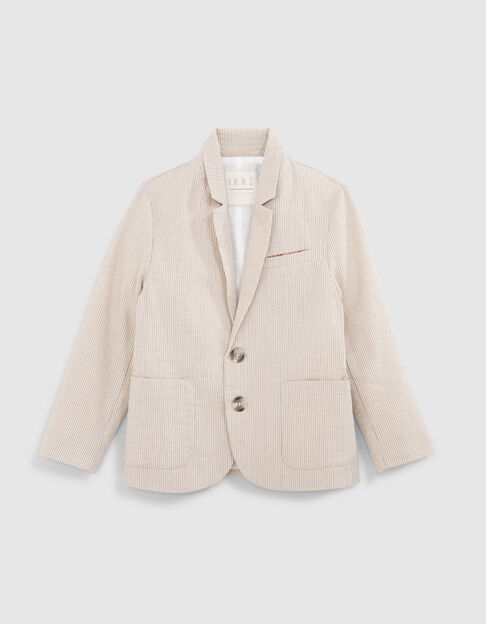 Beige gestreiftes Jungenfestsakko - IKKS