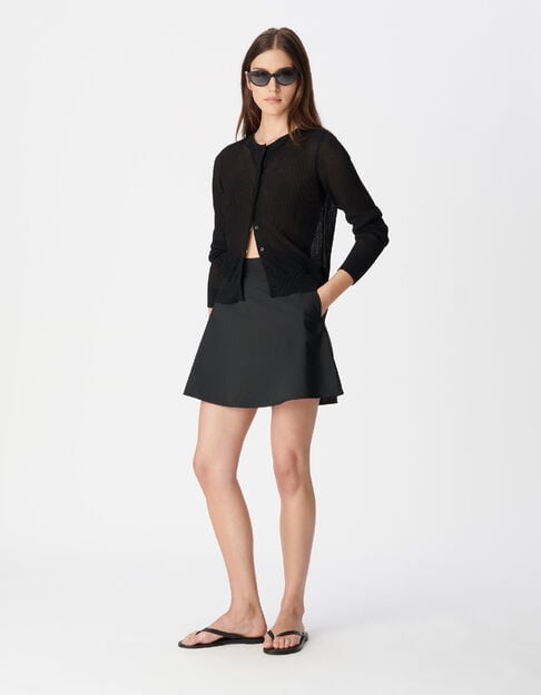 Zwarte uitlopende minirok voor dames - IKKS